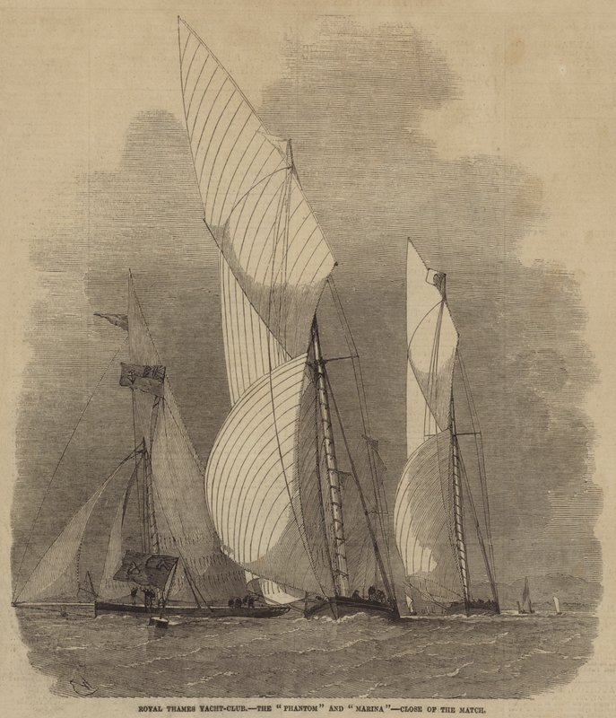 Royal Thames Yacht-Club, Phantom and Marina, Close of the Match av Edwin Weedon