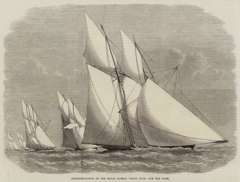 Schooner-Match fra Royal London Yacht Club, utenfor Nore av Edwin Weedon