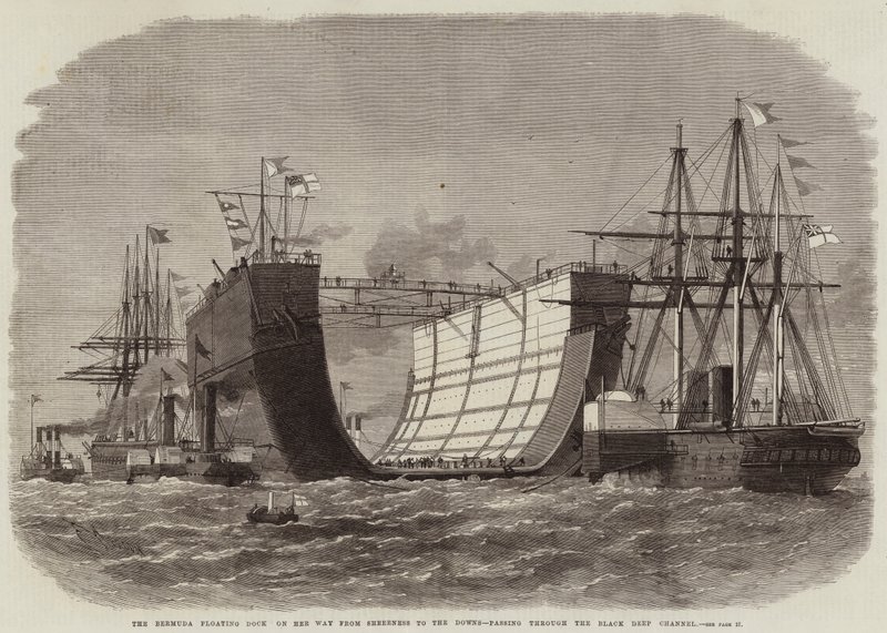 Bermudas flytebrygge på vei fra Sheerness til Downs, passerer gjennom Black Deep Channel av Edwin Weedon
