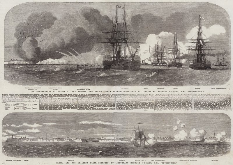 Bombardementet av Odessa av den engelske og franske dampskvadronen av Edwin Weedon