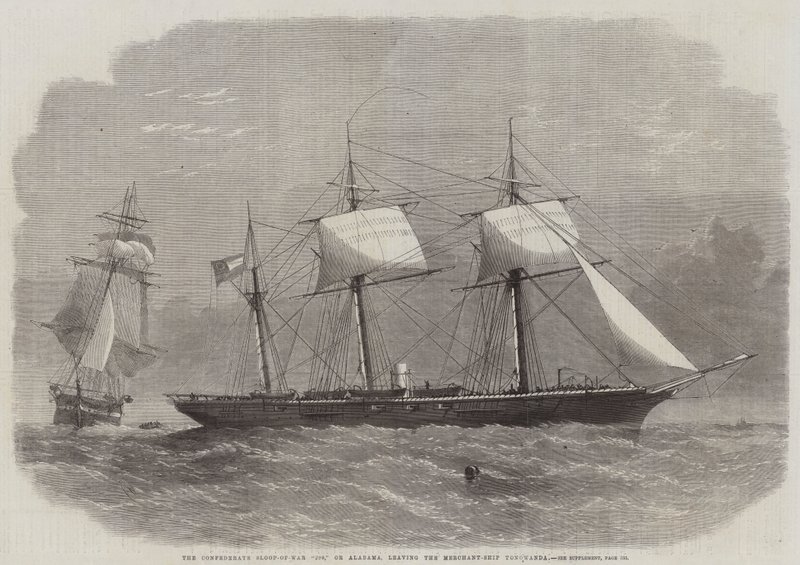 The Confederate Sloop-of-War 290, eller Alabama, forlater handelsskipet Tonawanda av Edwin Weedon