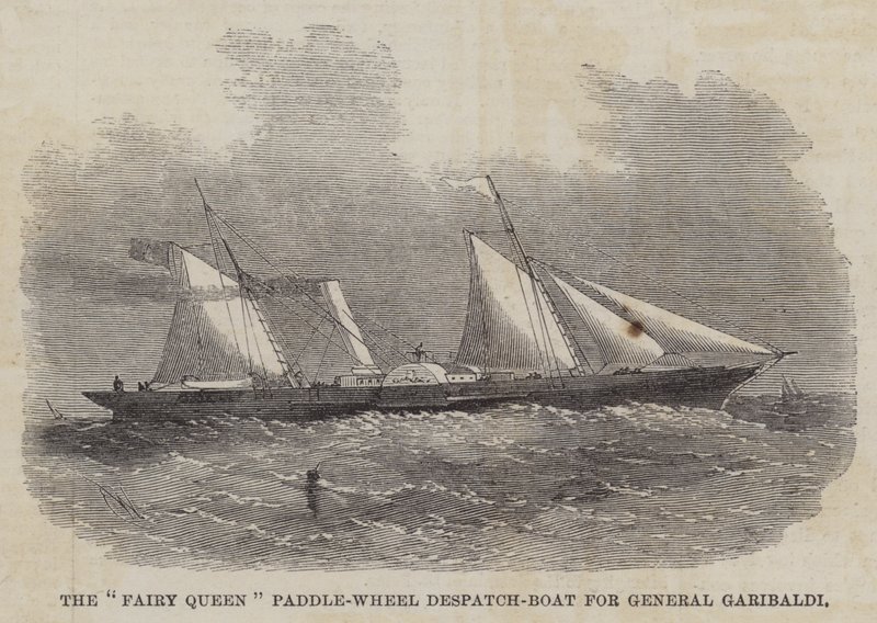 Fairy Queen Paddle-Wheel Despatch-Boat for general Garibaldi av Edwin Weedon