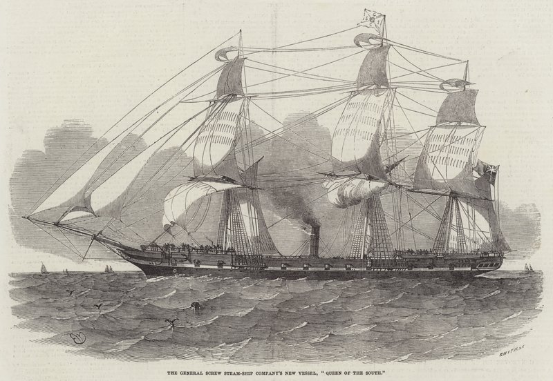 General Screw Steam-Ship Company sitt nye fartøy, Dronningen av Sør av Edwin Weedon