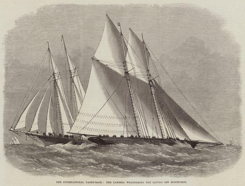 International Yacht-Race, Cambria forvitrer Sappho utenfor Bonchurch av Edwin Weedon