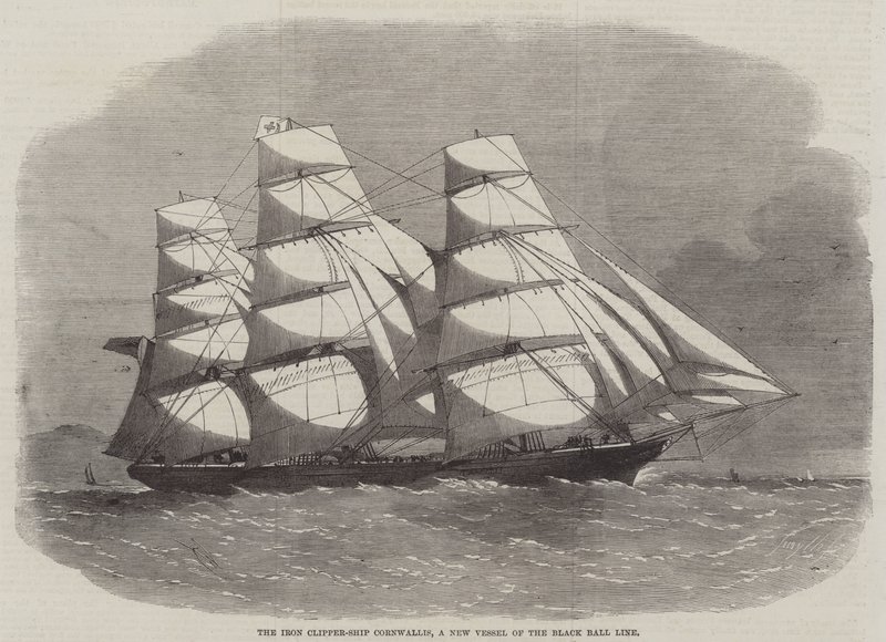 Iron Clipper-Ship Cornwallis, et nytt fartøy fra Black Ball Line av Edwin Weedon