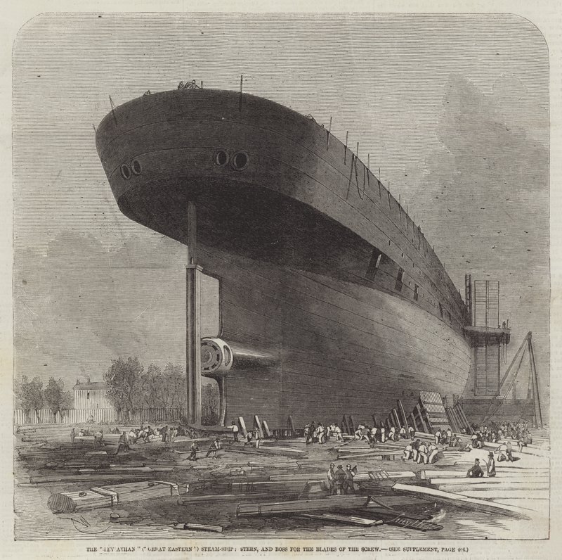 The Leviathan (Great Eastern) dampskip, akter og sjef for skruebladene av Edwin Weedon