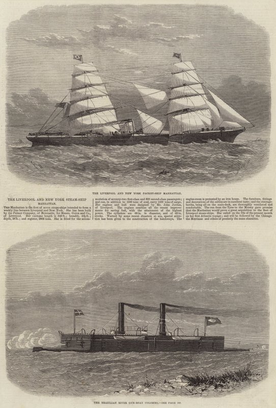 Liverpool og New York Steam-Ship Manhattan av Edwin Weedon