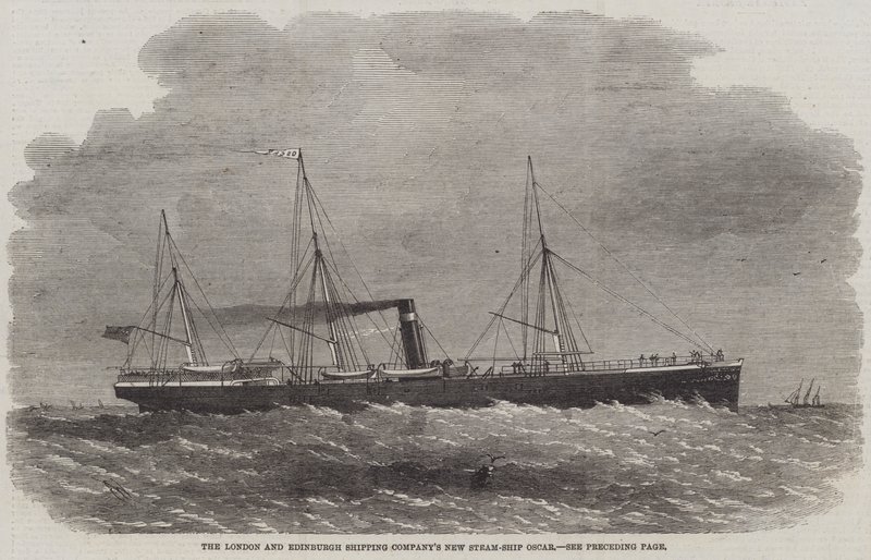 London og Edinburgh Shipping Companys nye Steam-Ship Oscar av Edwin Weedon