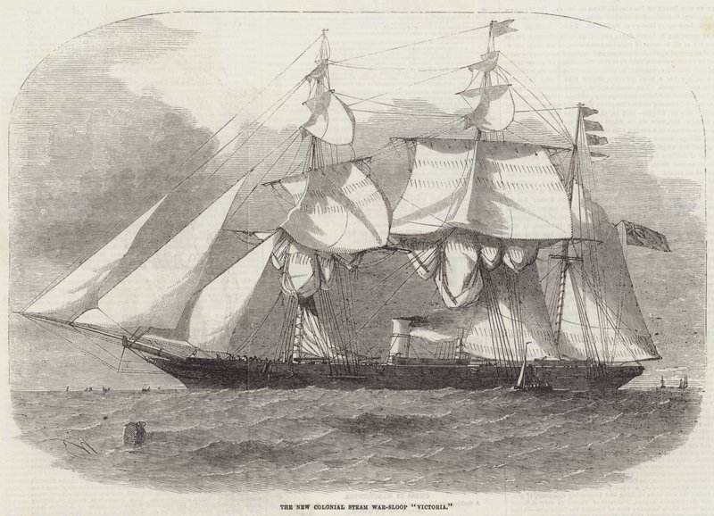 The New Colonial Steam War-Sloop Victoria av Edwin Weedon