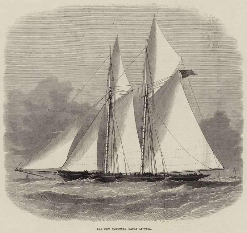 The New Schooner Yacht Livonia av Edwin Weedon