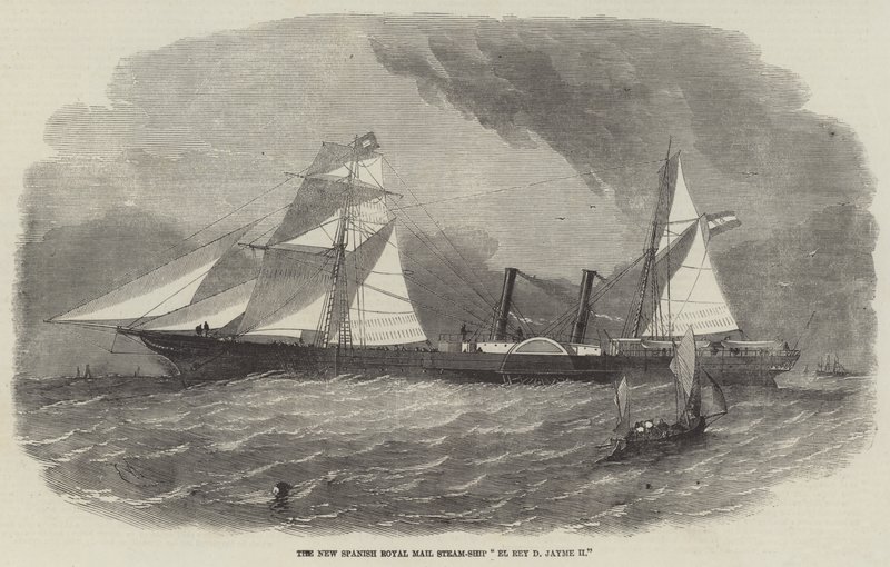Det nye spanske Royal Mail-dampskipet El Rey D Jayme II av Edwin Weedon