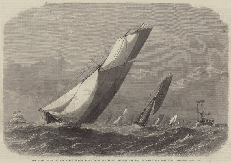 Ocean Match av Royal Thames Yacht Club, yachter mellom Kentish Knock og Sunk Light-Ships av Edwin Weedon