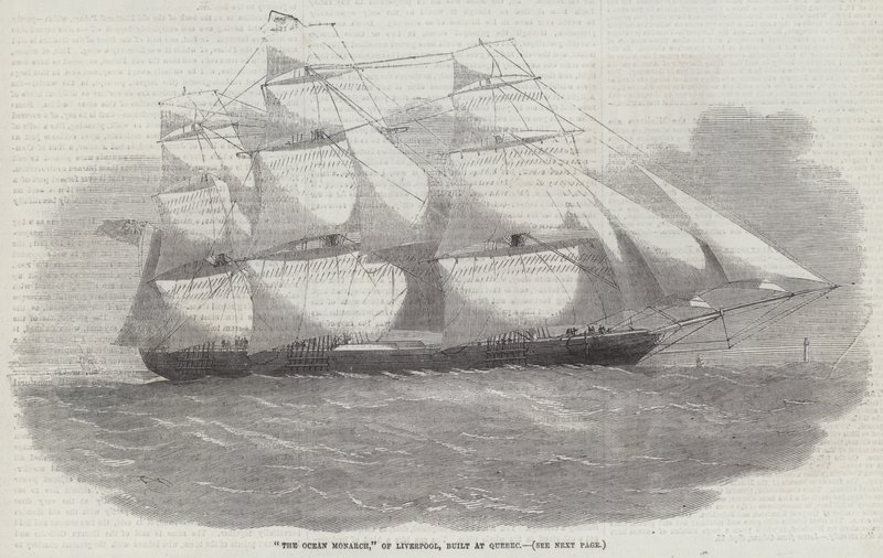 Ocean Monarch, Liverpool, bygget i Quebec av Edwin Weedon