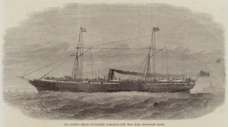 Pacific Steam Navigation Companys nye Iron Mail Steam-Ship Quito av Edwin Weedon