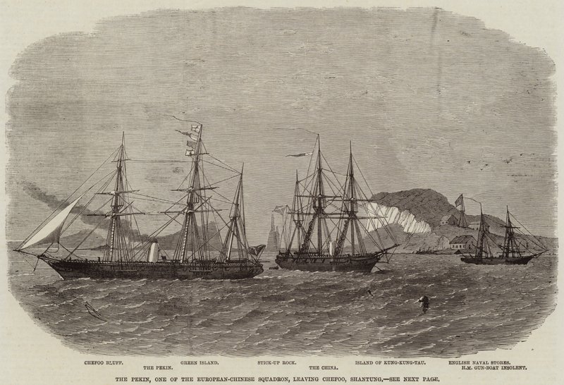 Pekin, en av den europeisk-kinesiske skvadronen, forlater Chefoo, Shantung av Edwin Weedon