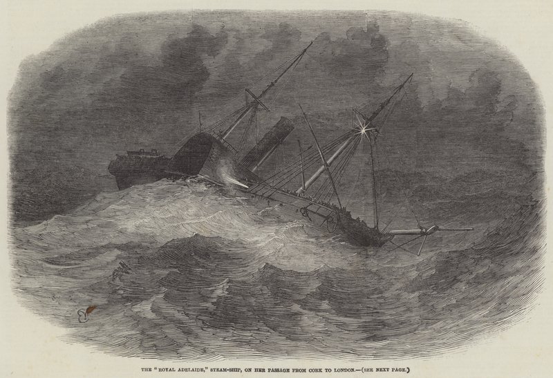 The Royal Adelaide, Steam-Ship, på sin passasje fra Cork til London av Edwin Weedon