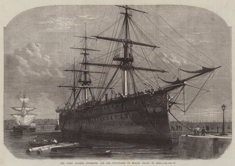 Screw Steamer Euphrates, for transport av britiske tropper til India av Edwin Weedon