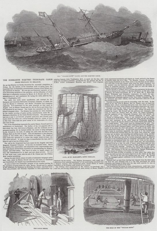 The Submarine Electric Telegraph Cable fra England til Belgia av Edwin Weedon