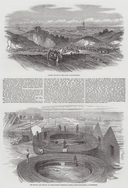The Submarine Electric Telegraph Cable fra England til Belgia av Edwin Weedon