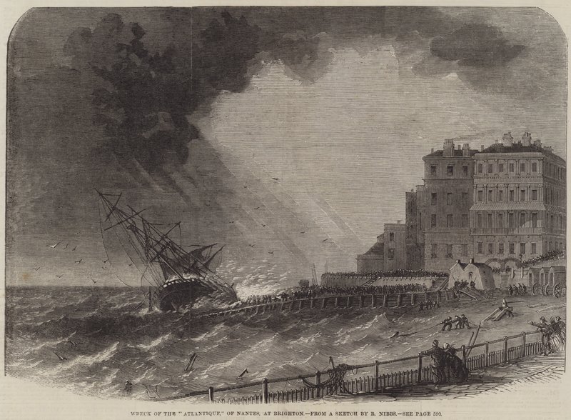 Vraket av Atlantique, av Nantes, ved Brighton av Edwin Weedon