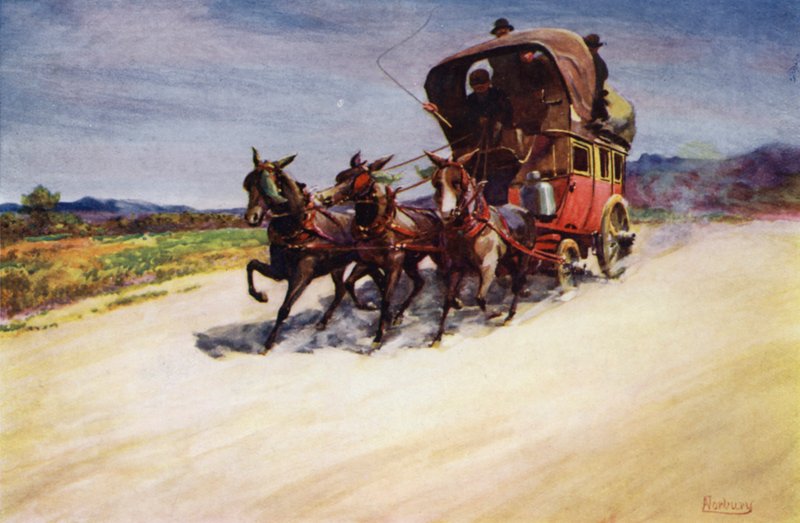Corsica: A diligence (farge litho) av Edwin Arthur Norbury