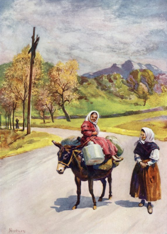 Korsika: Veikryss (farge litho) av Edwin Arthur Norbury