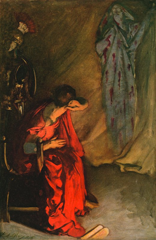 Brutus og spøkelsen til Julius Cæsar av Edwin Austin Abbey