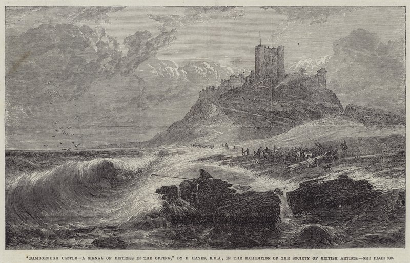 Bamburgh Castle, et signal om nød på vei av Edwin Hayes