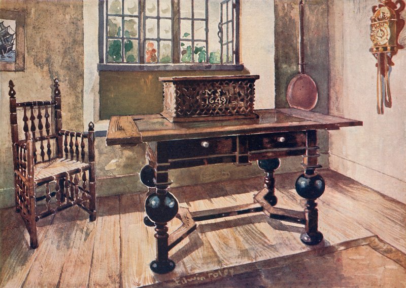 En tidlig Virginia Colonists Parlor av Edwin John Foley