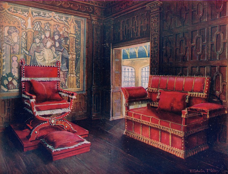 Polstret stol og sofa med justerbare ender av Edwin John Foley