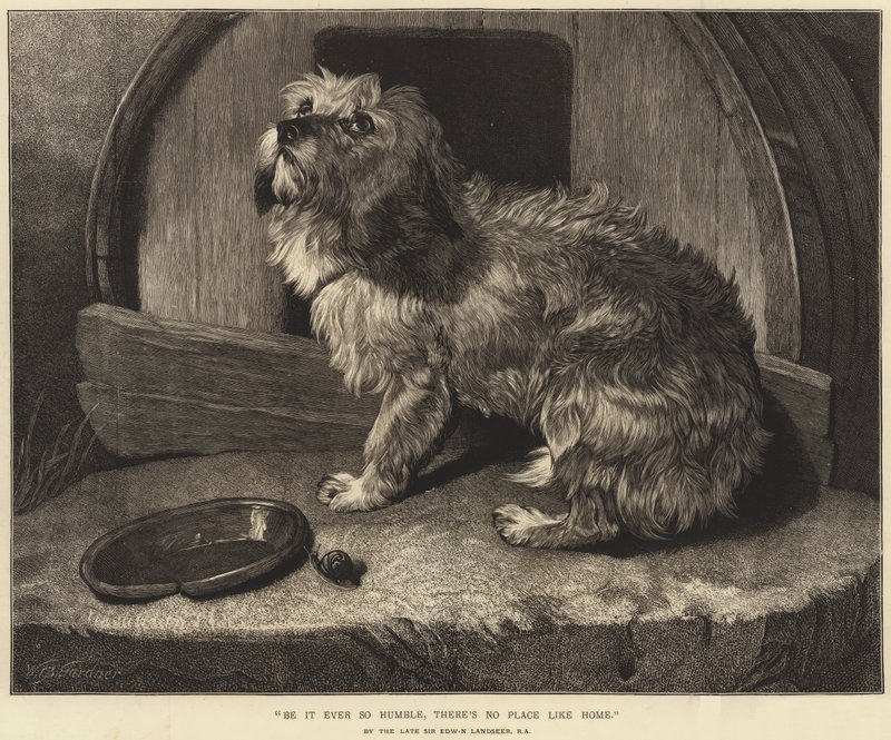 Uansett om det er så ydmykt, finnes det ikke noe sted som hjemme av Edwin Landseer