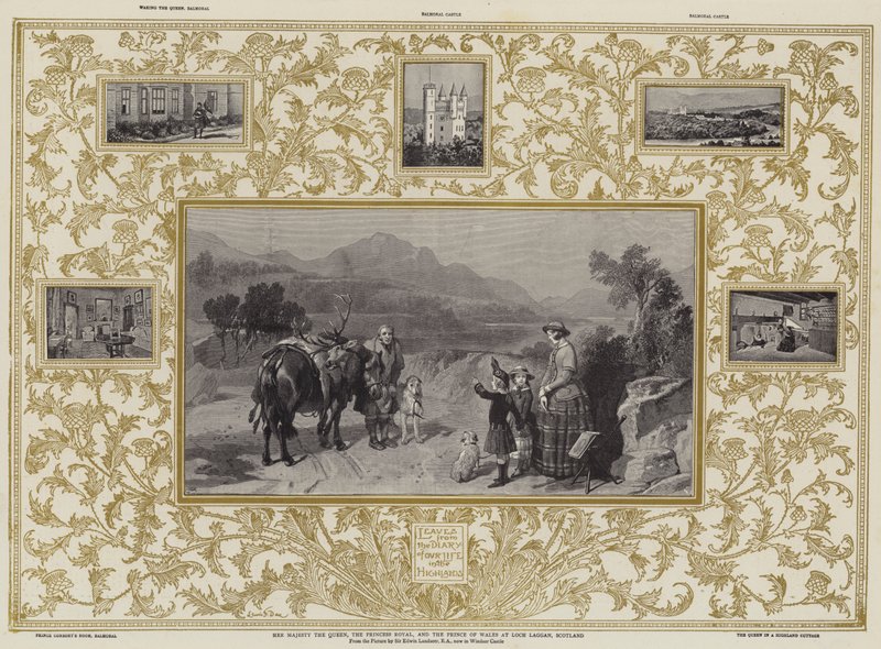 Hennes Majestet Dronningen, Princess Royal og Prince of Wales ved Loch Laggan, Skottland av Edwin Landseer