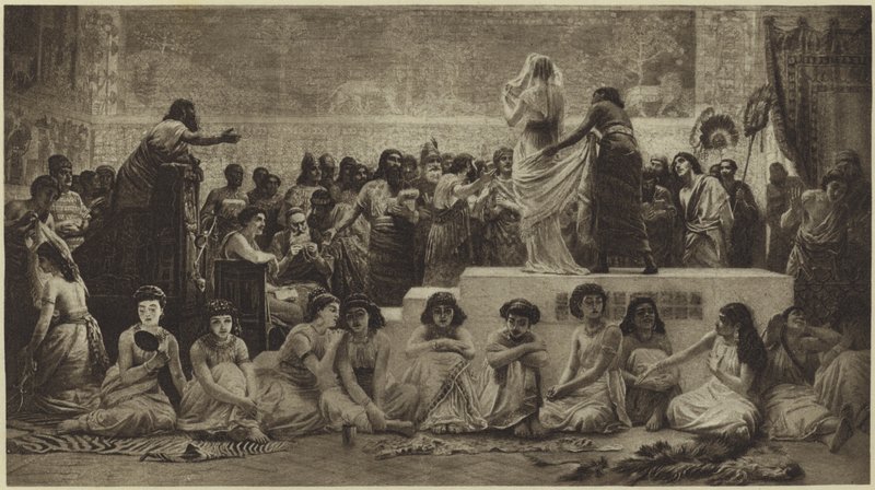 Det babylonske ekteskapsmarkedet (fotogravyr) av Edwin Longsden Long