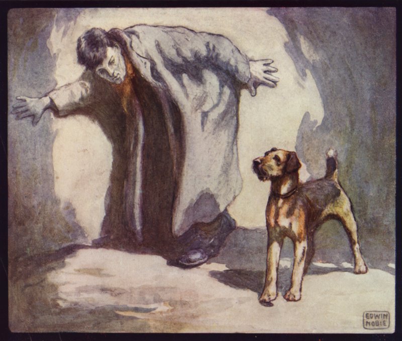 Politihund på jobb (litho-farge) av Edwin Noble