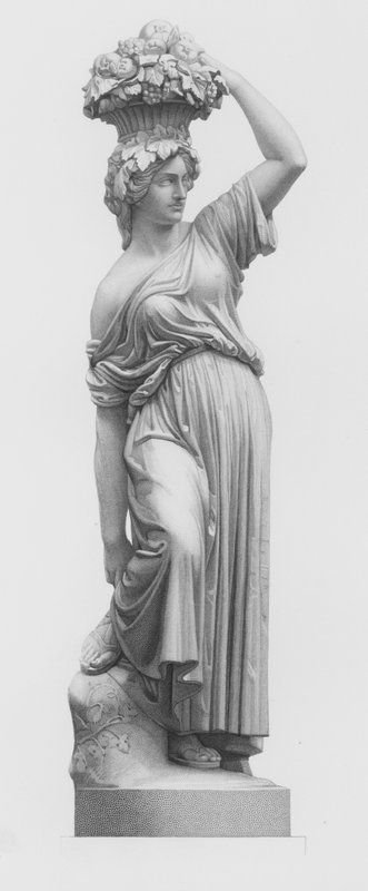 The Fruit-Gatherer, gravert av E Roffe fra statuen av E Wolff (gravering) av Edwin Roffe