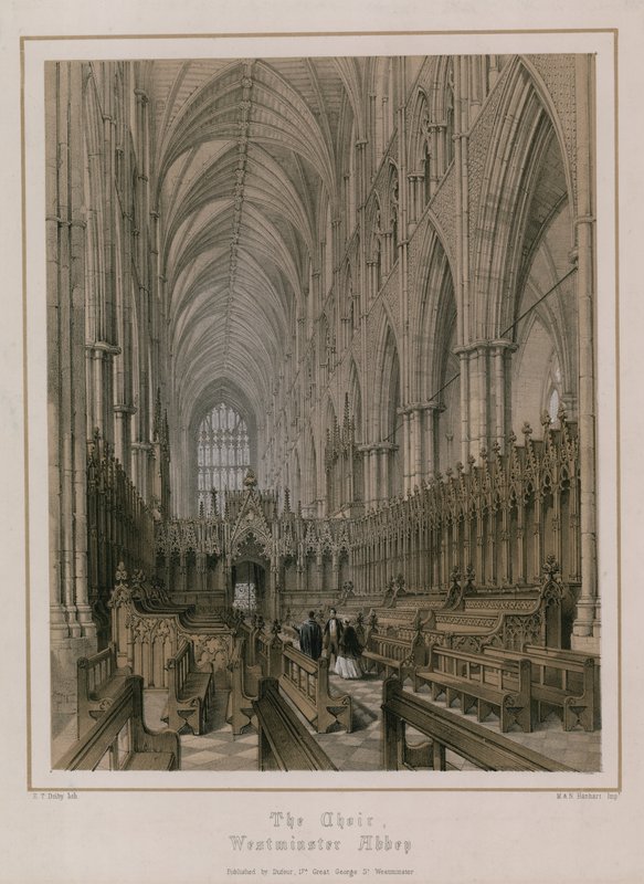 The Choir, Westminster Abbey, London av Edwin Thomas Dolby