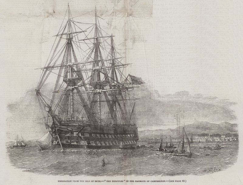 Emigrasjon fra Isle of Skye, The Hercules i havnen i Campbellton av Edwin Weedon