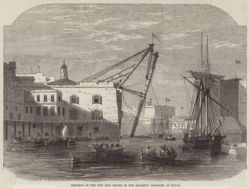 Oppføring av New Iron Sheers i Hennes Majestets Dockyard på Malta av Edwin Weedon
