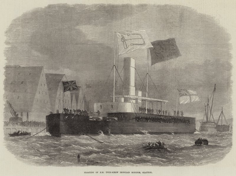 Flytende av HM Twin-Screw Ironclad Monitor, Glatton av Edwin Weedon