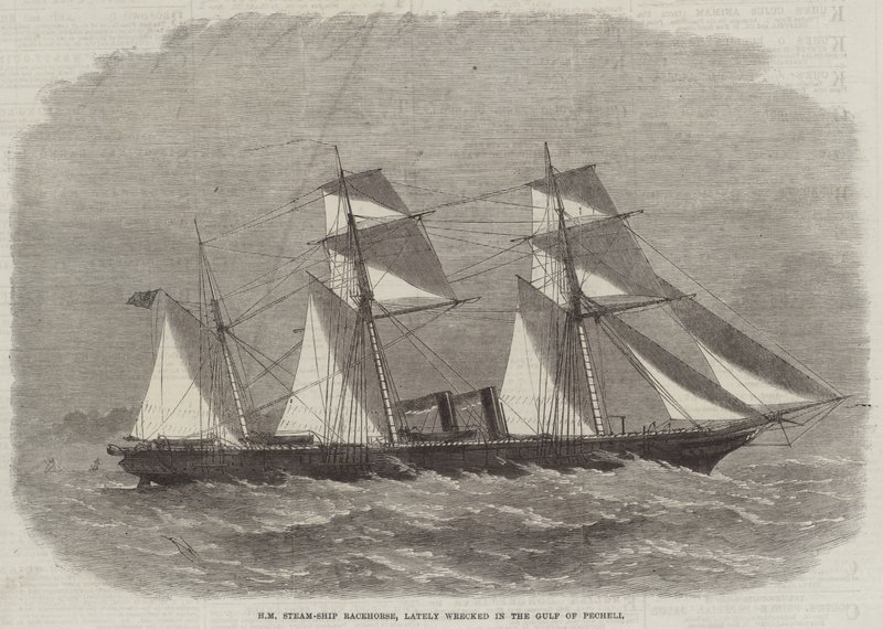 HM Steam-Ship Racehorse, nylig vraket i Pechelibukta av Edwin Weedon