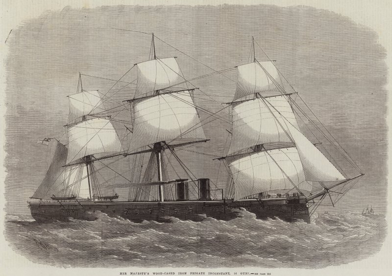 Hennes Majestets trehylstrede jernfregatt Inkonstant, 16 kanoner av Edwin Weedon