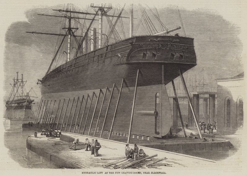 Hydraulisk heis ved New Graving-Docks, nær Blackwall av Edwin Weedon