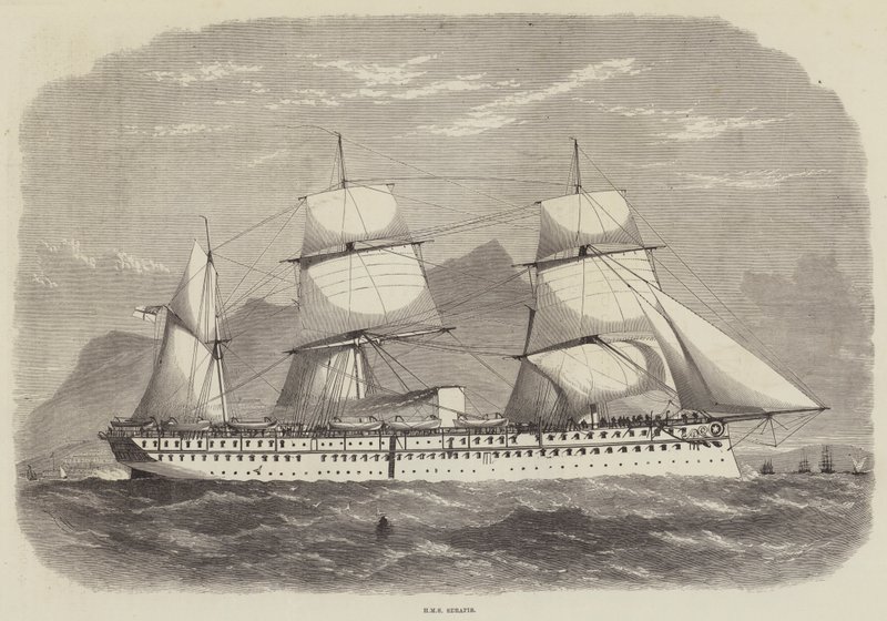 India og prinsen av Wales, HMS Serapis av Edwin Weedon
