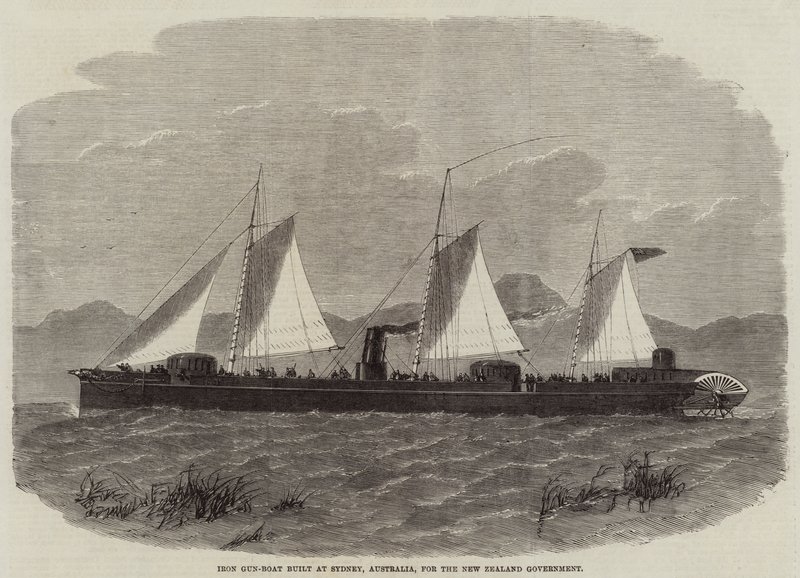 Iron Gun-Boat bygget i Sydney, Australia, for regjeringen i New Zealand av Edwin Weedon