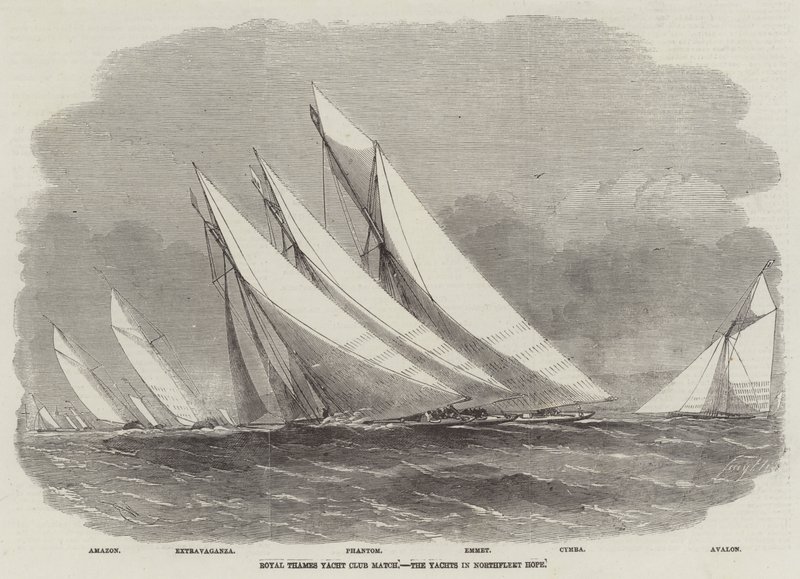 Royal Thames Yacht Club Match, yachter i Northfleet Hope av Edwin Weedon