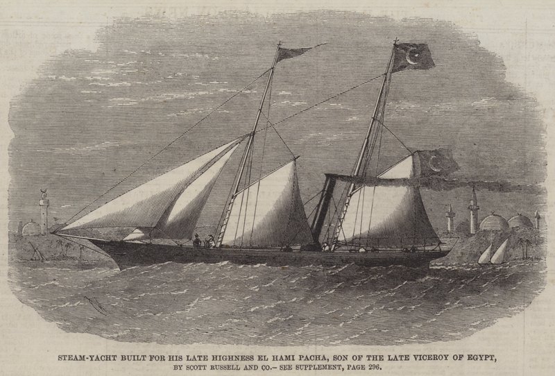 Steam-Yacht bygget for hans avdøde høyhet El Hami Pacha, sønn av avdøde visekonge i Egypt, av Scott Russell and Company av Edwin Weedon