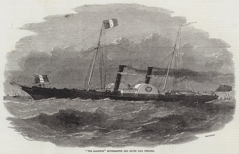 The Alliance Southampton og Havre Mail Steamer av Edwin Weedon