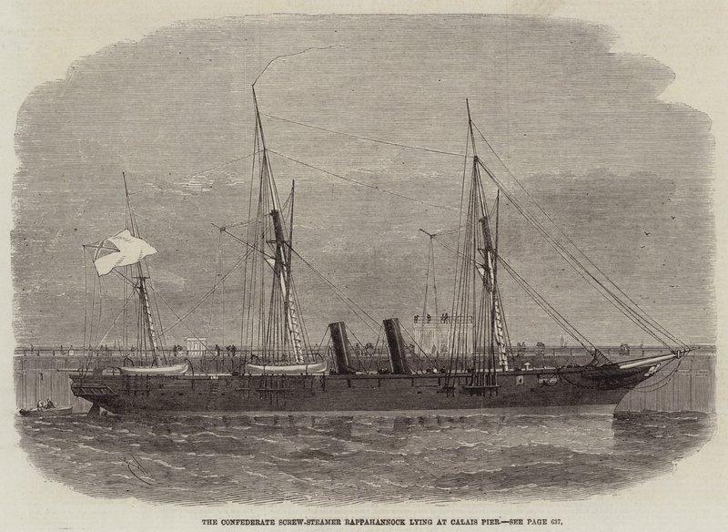 Den konfødererte skruedamperen Rappahannock ligger ved Calais Pier av Edwin Weedon