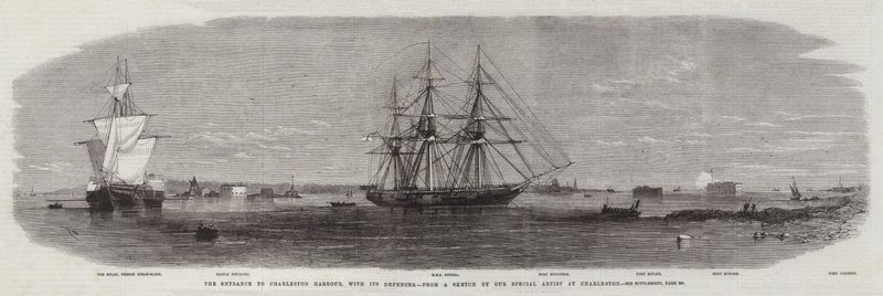 Inngangen til Charleston Harbour, med sine forsvar av Edwin Weedon