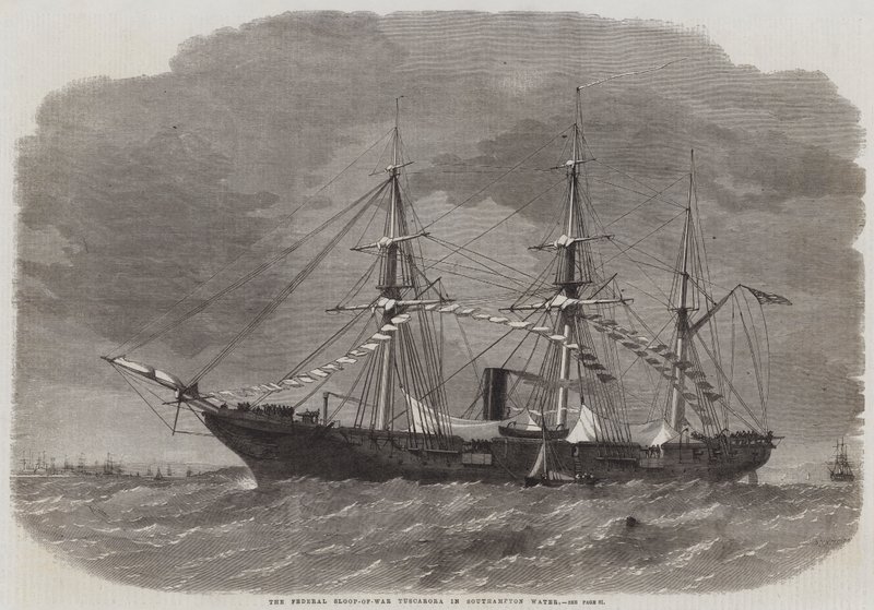 The Federal Sloop-of-War Tuscarora i Southampton Water av Edwin Weedon